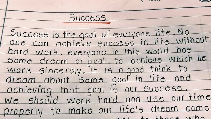 Paragraph on Success || Essay writing on success in English || Kb education