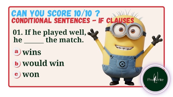 If Type English Grammar Quiz lll English Grammar Quiz Conditionals 0,1,2 & 3 ll All conditionals