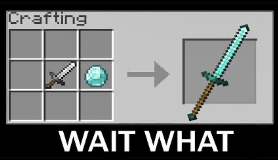Minecraft wait what meme Crafting Swords